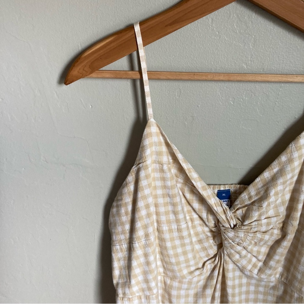 Old Navy Gingham Cream & White Tank Top Size XL - Picture 3 of 6